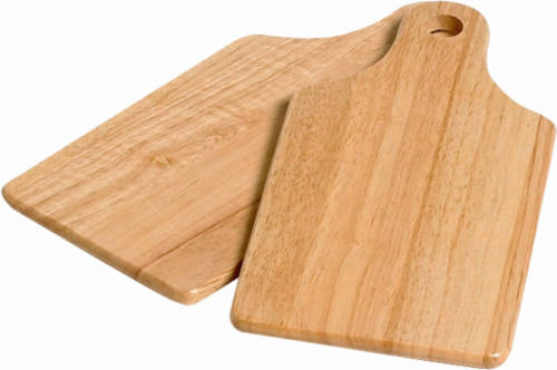 Cosy and Trendy Set Van 2x Stuks Snijplanken/serveerplanken/broodplanken Van Hout 28 X 14 Cm - Snijplanken