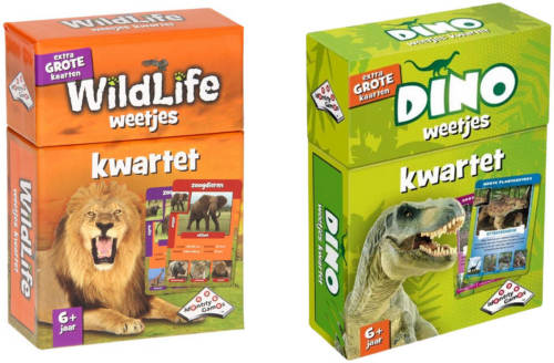 Identity Games Spellenbundel - Kwartet - 2 Stuks - Wildlife Kwartet & Dino Kwartet