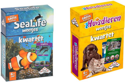 Identity Games Spellenbundel - Kwartet - 2 Stuks - Sealife Kwartet & Huisdieren Kwartet