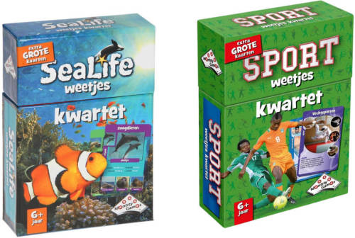 Identity Games Spellenbundel - Kwartet - 2 Stuks - Sealife Kwartet & Sport Weetjes Kwartet