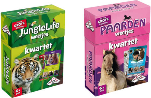 Identity Games Spellenbundel - Kwartet - 2 Stuks - Sealife Junglelife Kwartet & Paarden Kwartet