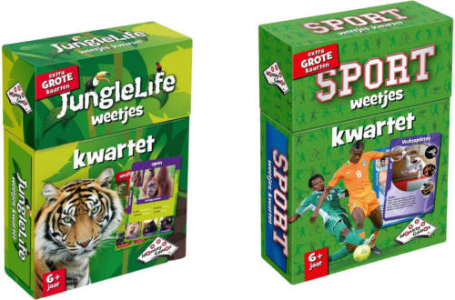 Identity Games Spellenbundel - Kwartet - 2 Stuks - Sealife Junglelife Kwartet & Sport Weetjes Kwartet