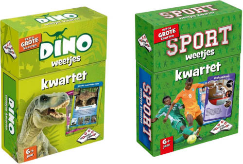 Identity Games Spellenbundel - Kwartet - 2 Stuks - Dino Kwartet & Sport Weetjes Kwartet