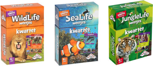 Identity Games Spellenbundel - Kwartet - 3 Stuks - Wildlife Kwartet & Sealife Kwartet & Junglelife Kwartet