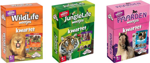 Identity Games Spellenbundel - Kwartet - 3 Stuks - Wildlife Kwartet & Junglelife Kwartet & Paarden Kwartet
