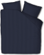 Presence Satijnstreep - Donkerblauw Lits-jumeaux (240 x 240 cm + 2 kussenslopen) Dekbedovertrek