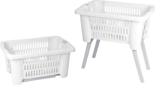ARO household Wasmand Met Poten - Uitklapbaar - Kunststof - Wit