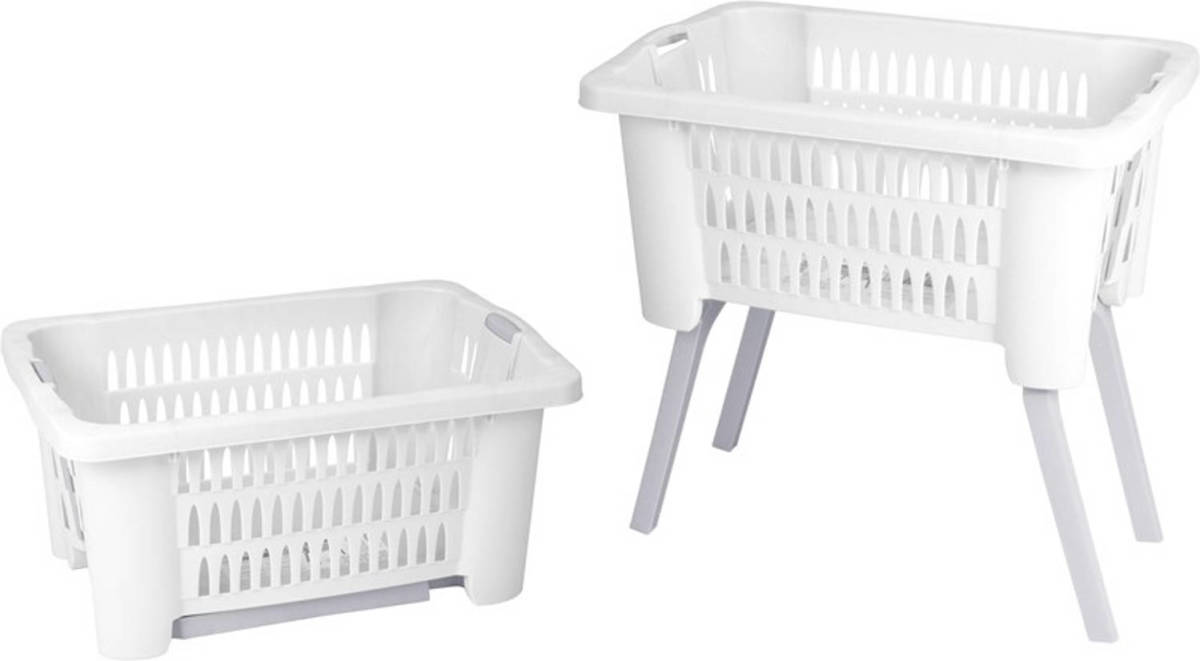ARO household Wasmand Met Poten - Uitklapbaar - Kunststof - Wit