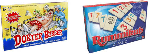 Hasbro Spellenbundel - Bordspellen - 2 Stuks - Dokter Bibber & Rummikub
