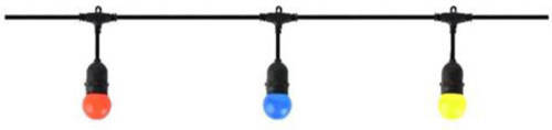 BES LED Prikkabel E27 - 10 Fittingen - 10 Meter - 1500w - Zwart