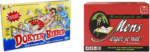 Hasbro Spellenbundel - Bordspellen - 2 Stuks - Dokter Bibber & Mens Erger Je Niet