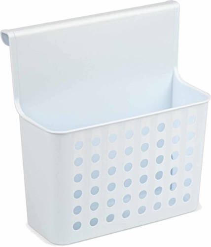 Forte Plastics 1x Badkamer/keuken Hang Opbergmandjes/organizers Wit 26 Cm - Opbergmanden