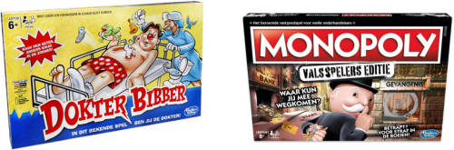 Hasbro Spellenbundel - Bordspellen - 2 Stuks - Dokter Bibber & Monopoly Valsspelerseditie