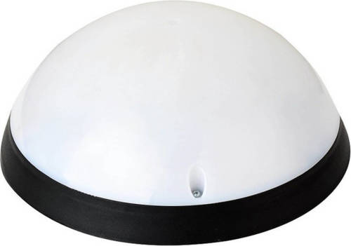 BES LED Led Plafondlamp - Badkamerlamp - Opbouw Rond 12w - Waterdicht Ip54 - Helder/koud Wit 6400k - Mat Zwart Kunststof