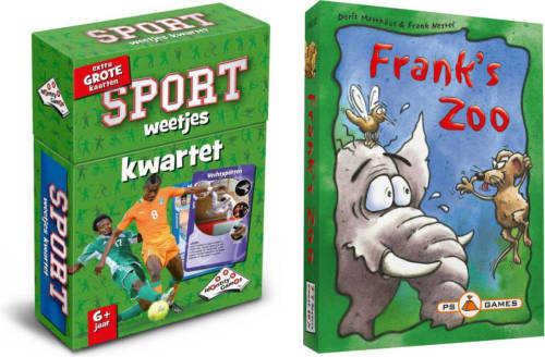 999 Games Spellenbundel - Bordspel - 2 Stuks - Kwartet Sport Weetjes & Franks Zoo
