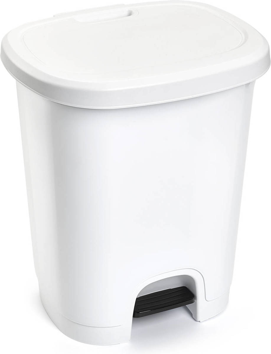 Forte Plastics Afvalemmers/vuilnisemmers/pedaalemmers 18 Liter In Het Wit Met Deksel En Pedaal - Prullenbakken