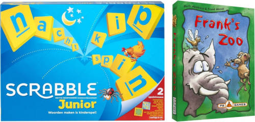 Spellenbundel - Bordspel - 2 Stuks - Mattel Scrabble Junior & Franks Zoo