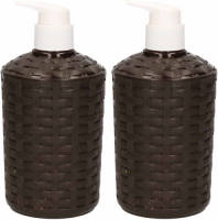 Forte Plastics 2x Zeep Pompjes/dispensers Zwart Geweven 16 Cm - Zeeppompjes