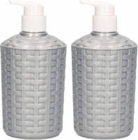 Forte Plastics 2x Zeep Pompjes/dispensers Zilver Geweven 16 Cm - Zeeppompjes
