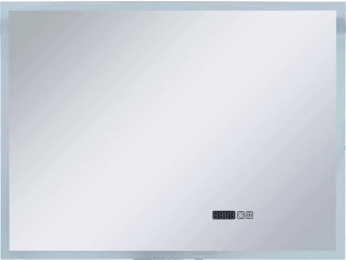VidaXL Badkamerspiegel Led Met Aanraaksensor En Tijdweergave 80x60 Cm