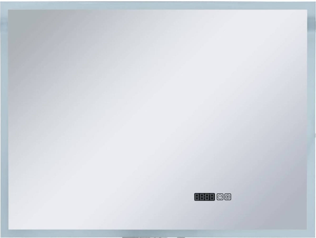 VidaXL Badkamerspiegel Led Met Aanraaksensor En Tijdweergave 80x60 Cm