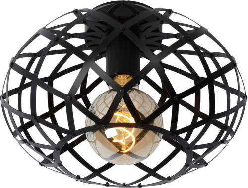 Lucide Wolfram Plafonnière-zwart-ø30-1xe27-40w-metaal