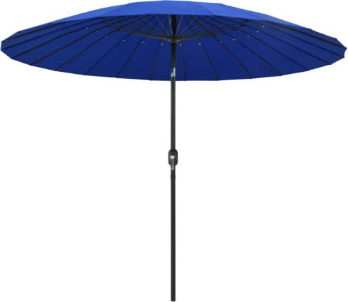 VidaXL Parasol Met Aluminium Paal 270 Cm Azuurblauw