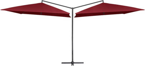 VidaXL Parasol Dubbel Met Stalen Paal 250x250 Cm Bordeauxrood