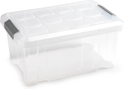 Forte Plastics 1x Opslagbakken/organizers Met Deksel 5 Liter 29 Cm Transparant - Opbergbox