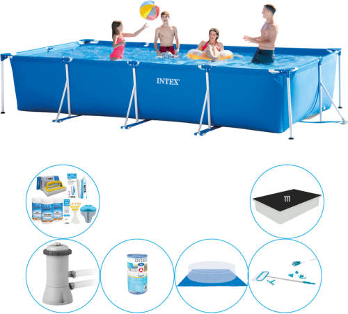 Intex Frame Pool Rechthoekig 450x220x84 Cm - Zwembad Combinatie Set