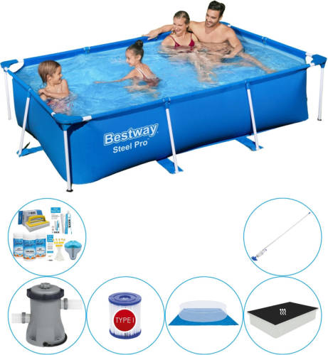 Bestway Steel Pro Rechthoekig 259x170x61 Cm - Zwembad Combinatie Pakket