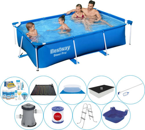 Bestway Steel Pro Rechthoekig 259x170x61 Cm - Deluxe Zwembad Pakket