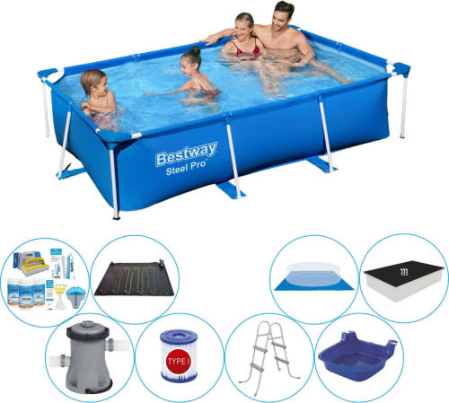 Bestway Steel Pro Rechthoekig 259x170x61 Cm - Deluxe Zwembad Set