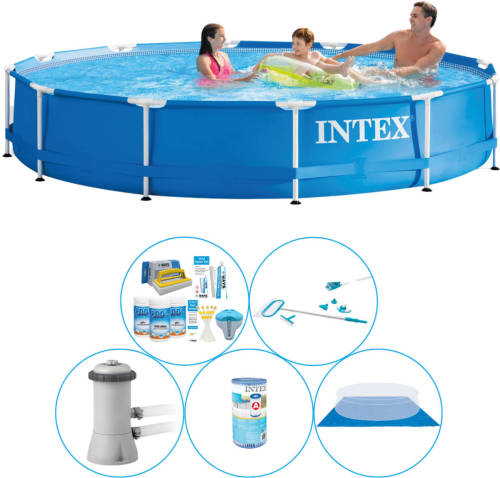 Intex Metal Frame Rond 366x76 Cm - 6-delig - Zwembad Met Accessoires