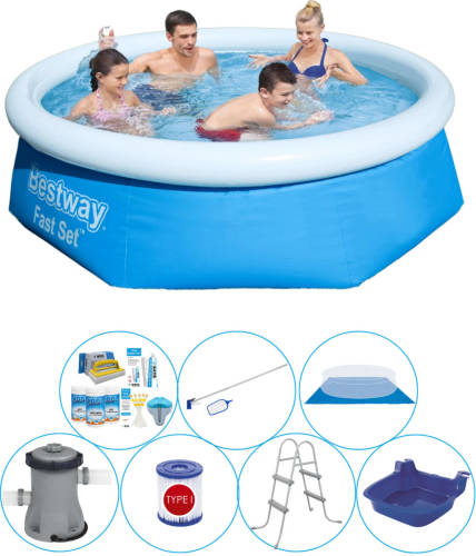 Bestway Fast Set Rond 244x66 Cm - 8-delig - Zwembad Inclusief Accessoires