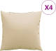 VidaXL Sierkussens 4 St 50x50 Cm Stof Beige