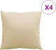 VidaXL Sierkussens 4 St 60x60 Cm Stof Beige