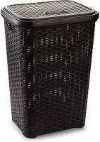 Forte Plastics Grote Rotan Wasmand Met Deksel Van 60 Liter In Het Donkerbruin - Wasmanden