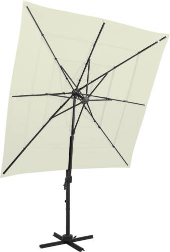 VidaXL Parasol 4-laags Met Aluminium Paal 250x250 Cm Zandkleurig