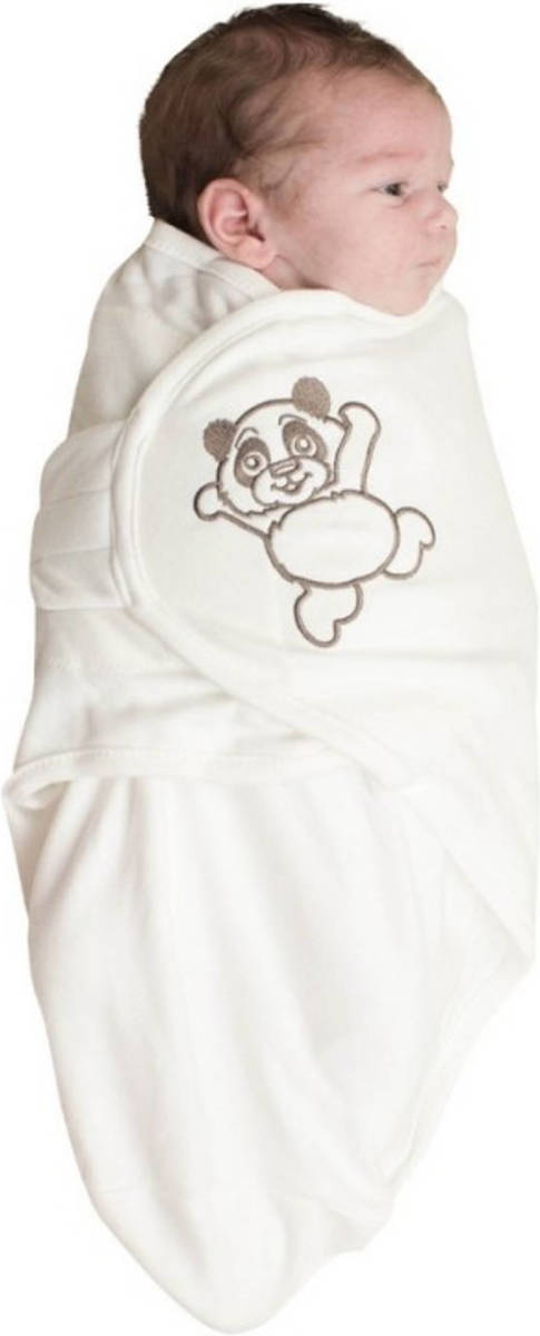Inbakerdoek Bo Jungle Wit Panda Maat L