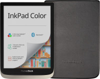 PocketBook InkPad Color Zilver + PocketBook Shell Book Case Zwart