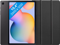 Samsung Galaxy Tab S6 Lite 128GB Wifi + 4G Grijs + Just in Case Tri-Fold Book Case Zwart