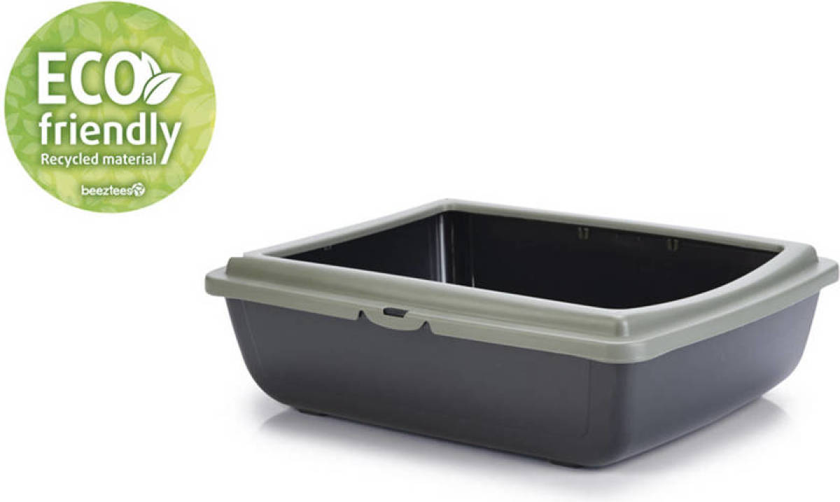 Beeztees kattenbak Juliet eco groen/zwart 48x38x14 cm