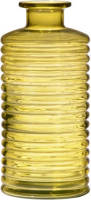 Bellatio Design Glazen Stijlvolle Bloemenvaas Transparant Geel D9.5 En H21.5 Cm - Vazen