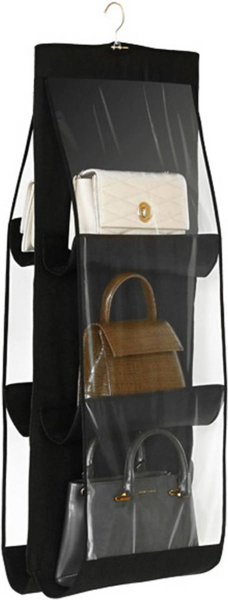FLOKOO Tassen Organizer Opbergen Van 6 Handtassen Zwart