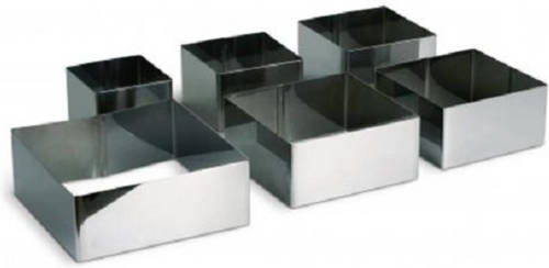 Habitas Set Van 4 - Vierkante Taartring / Kookring - 6cm