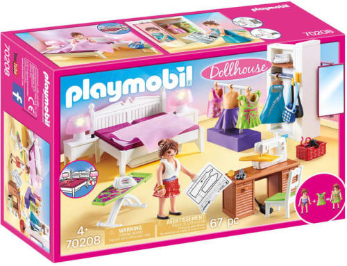 PLAYMOBIL Dollhouse Slaapkamer met mode ontwerphoek 70208