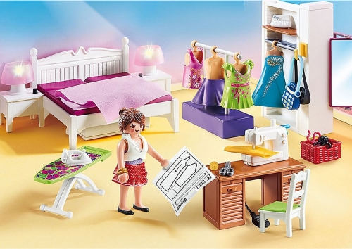 PLAYMOBIL Dollhouse Slaapkamer met mode ontwerphoek 70208