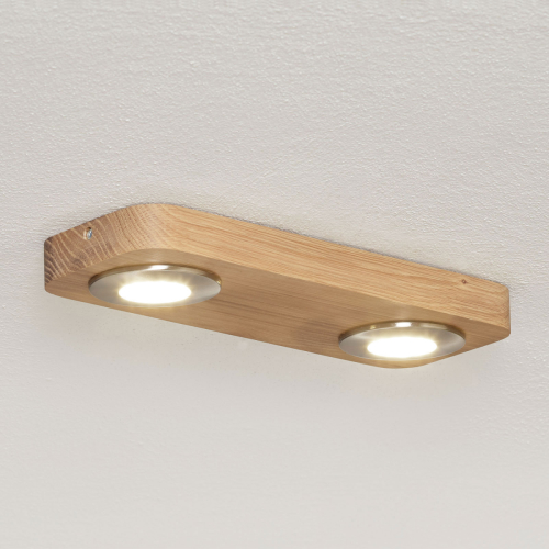 EULUNA LED plafondlamp Sunniva in natuurl. houten ontwerp