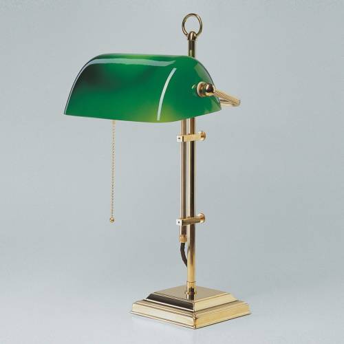 Berliner Messinglamp Bankierslamp GITA van gepolijst messing